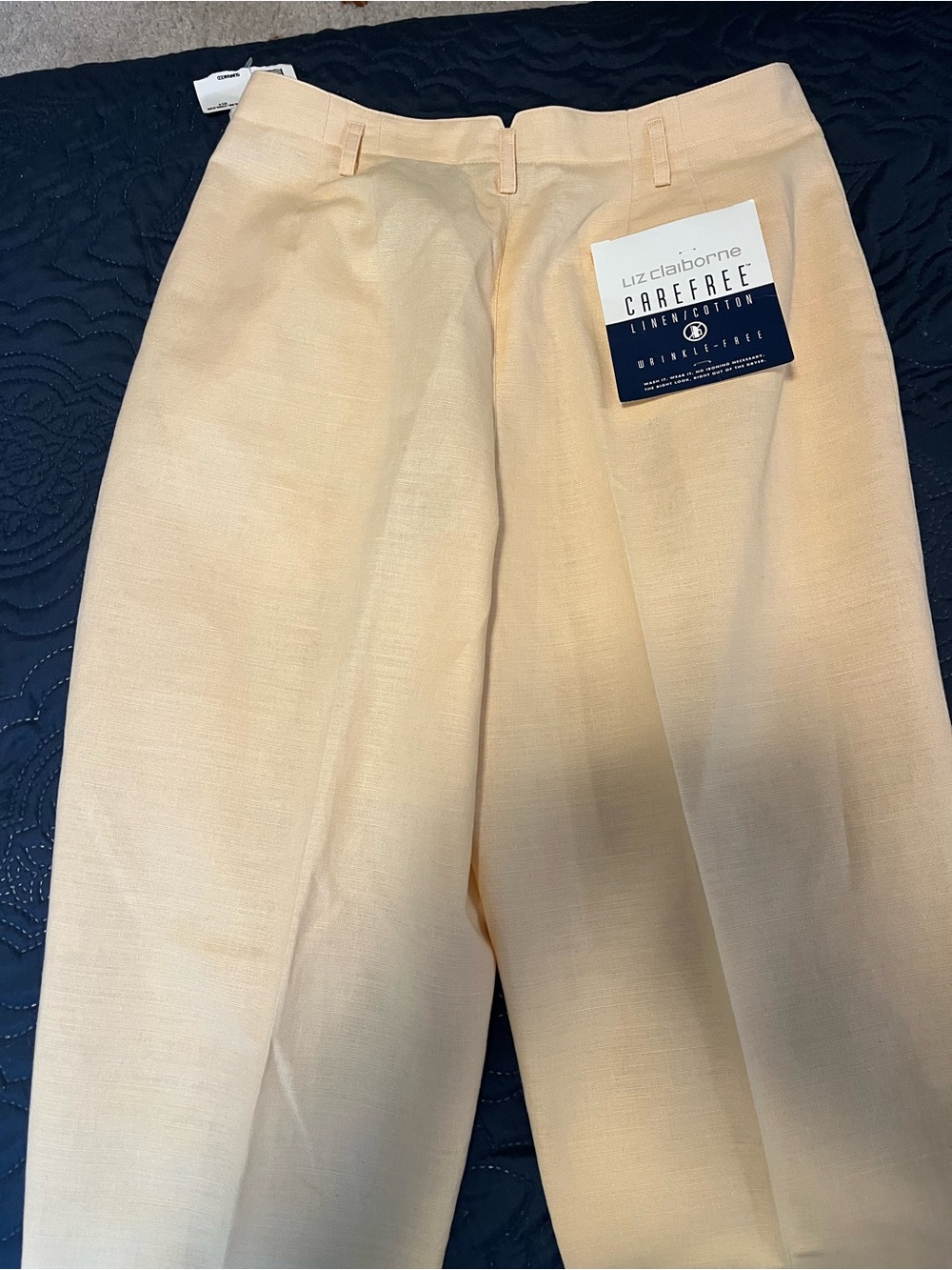 Vintage Liz Claiborne Yellow Linen-Blend Trousers